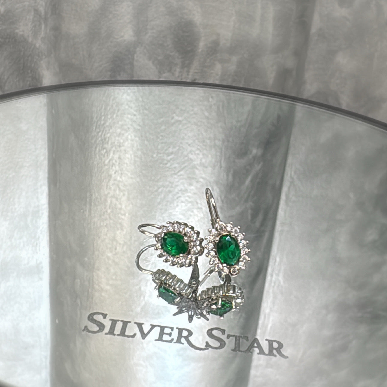 Srebrne naušnice ROYAL viseće - Silver Star