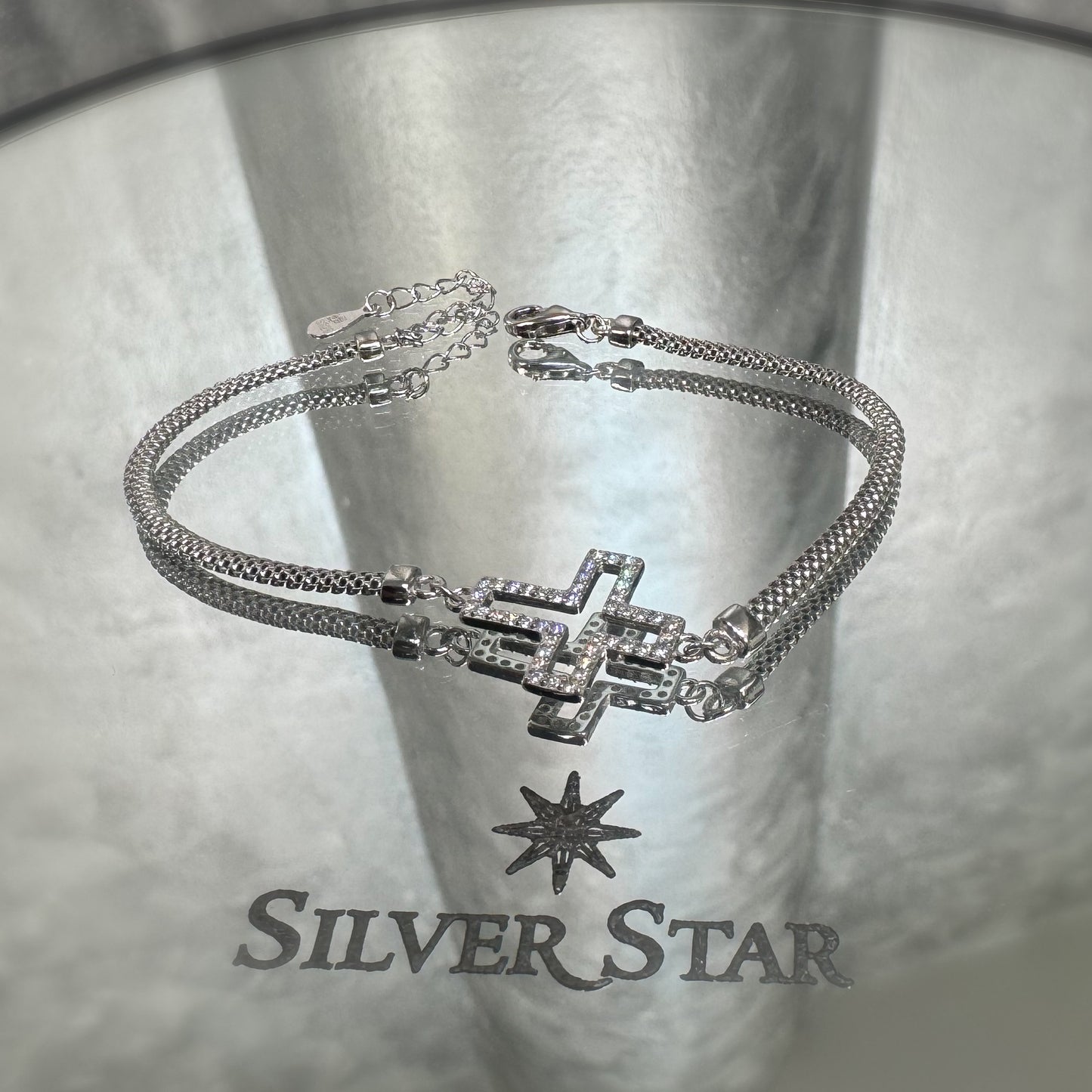 Srebrna narukvica CALZA križ - Silver Star