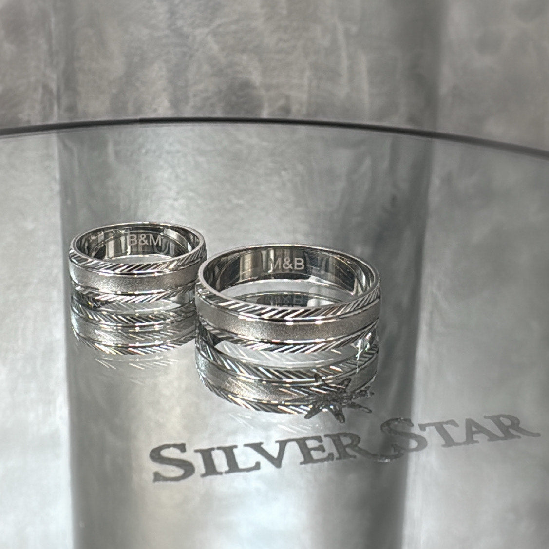 Srebrno vjenčano prstenje sa graviranjem - Silver Star