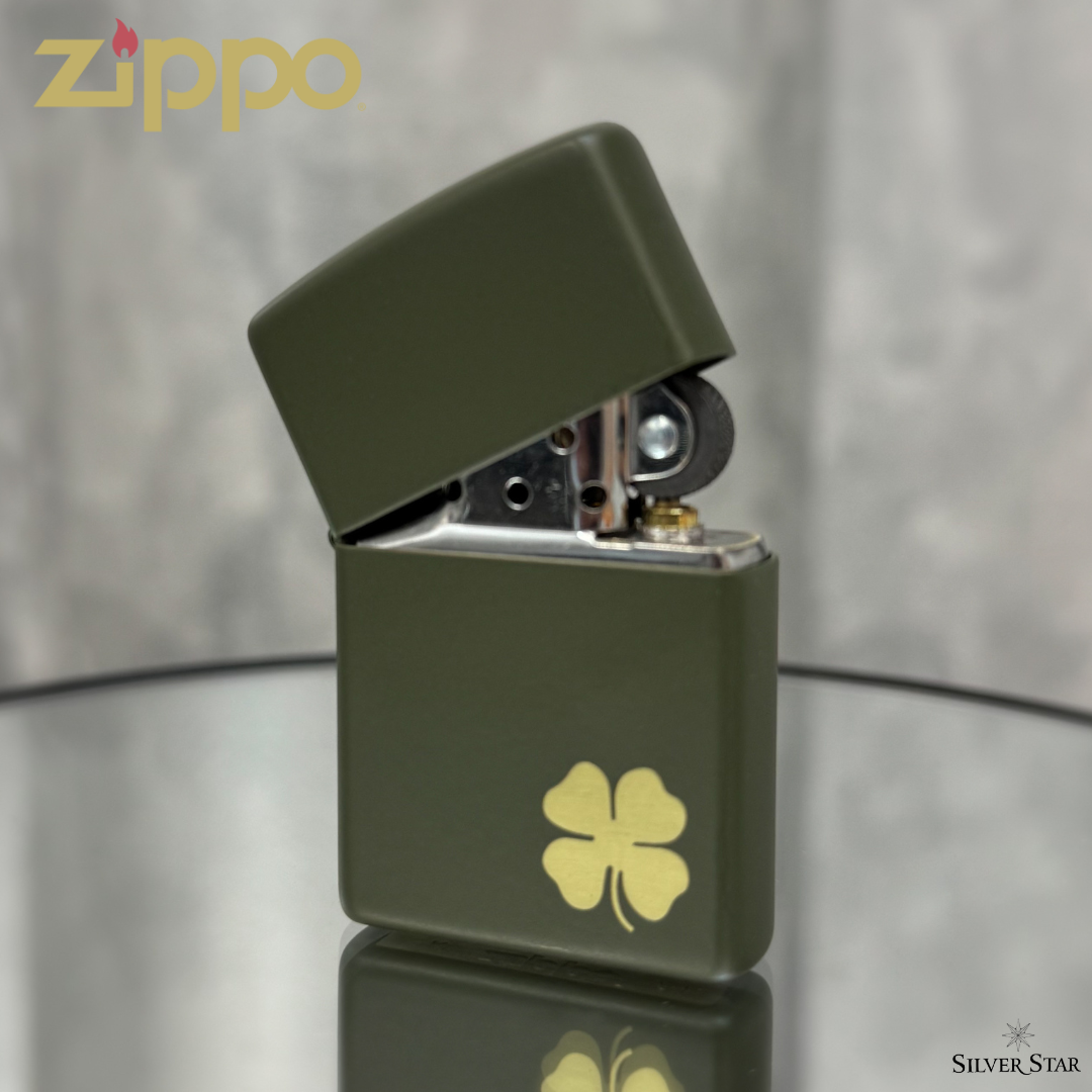 Zippo original upaljač CLOVER mat zeleni