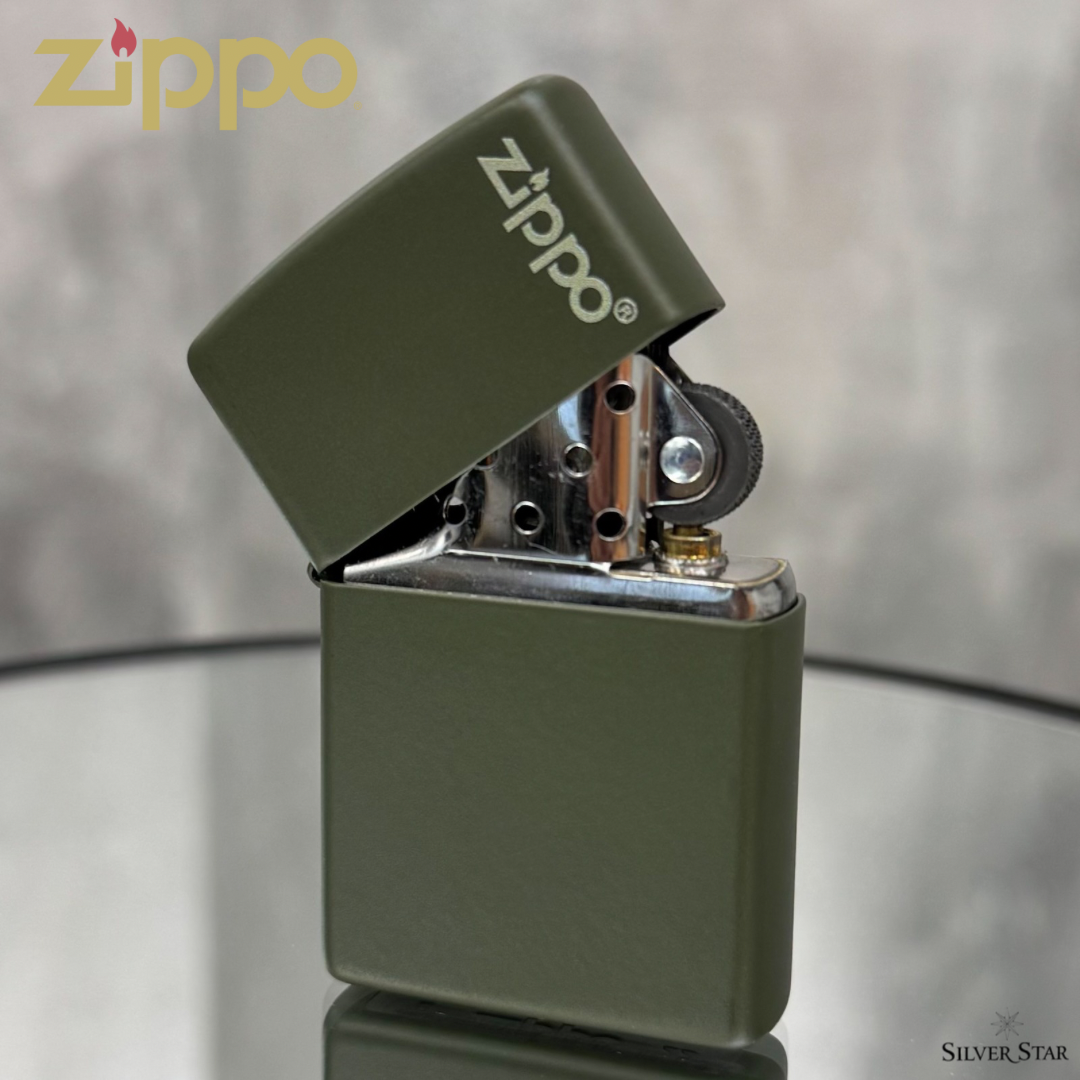 Zippo original upaljač MAT ZELENI sa Zippo logom