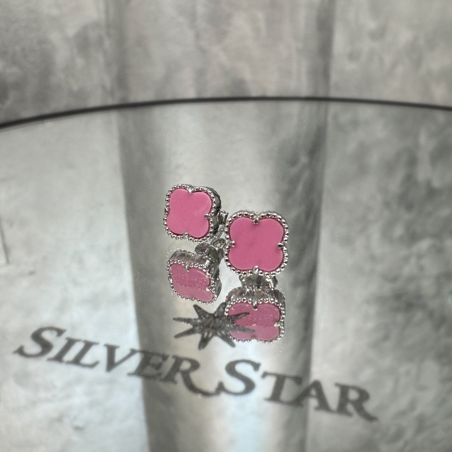 Srebrne naušnice CLOVER - Silver Star