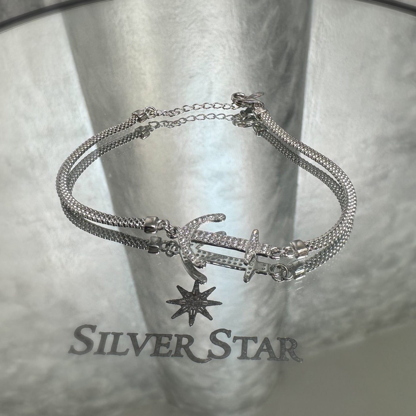 Srebrna narukvica CALZA sidro - Silver Star