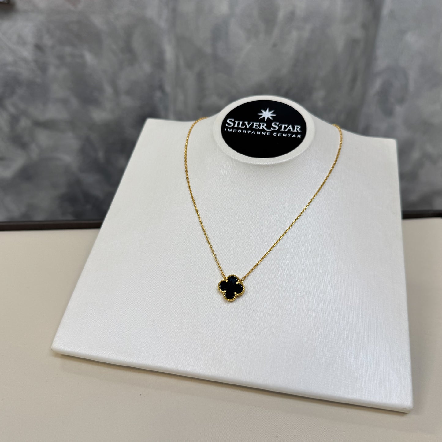 Srebrna ogrlica CLOVER sa pozlatom - Silver Star