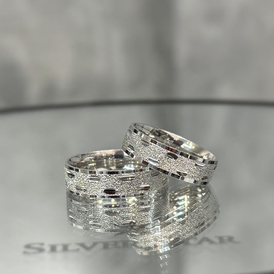 Srebrno vjenčano prstenje sa graviranjem odmah dostupno u više veličina - Silver Star