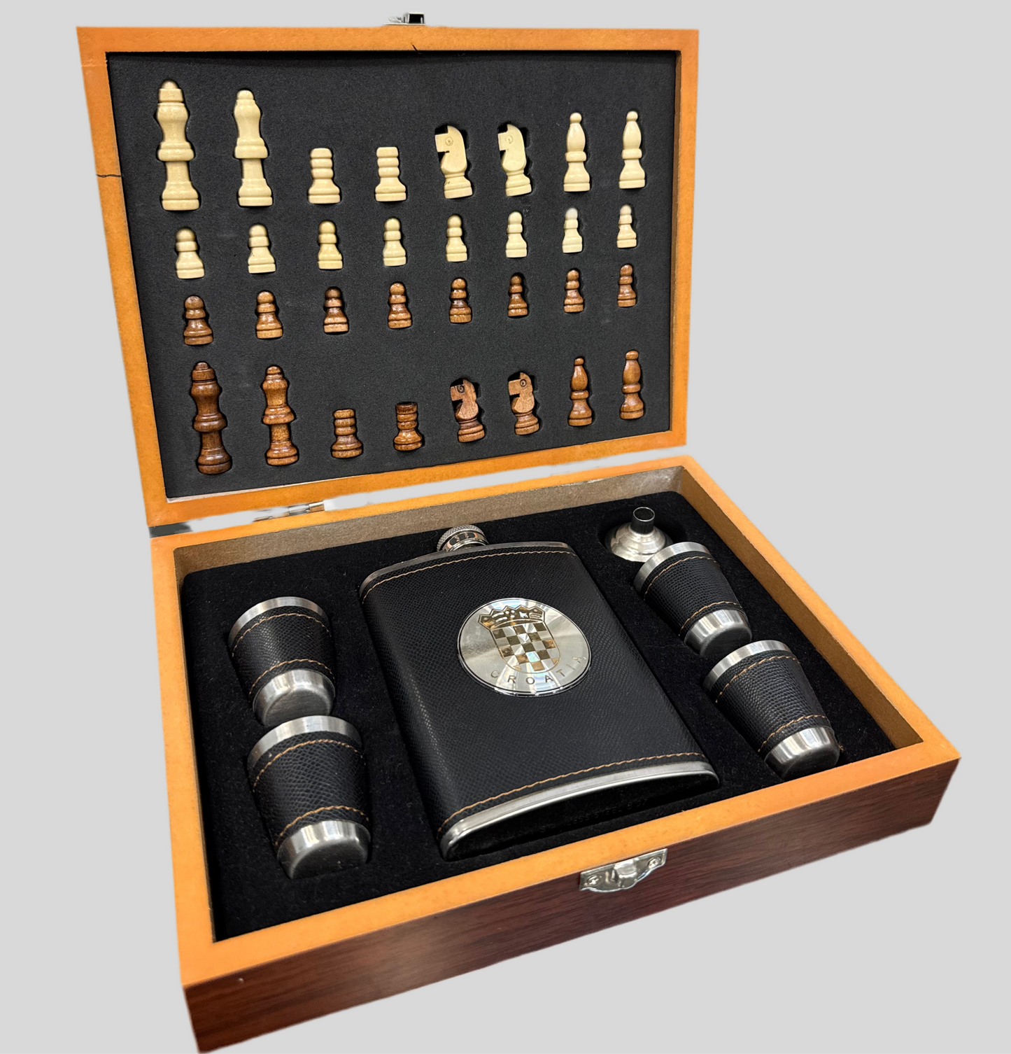 Pljoska set ŠAH MAT - Silver Star