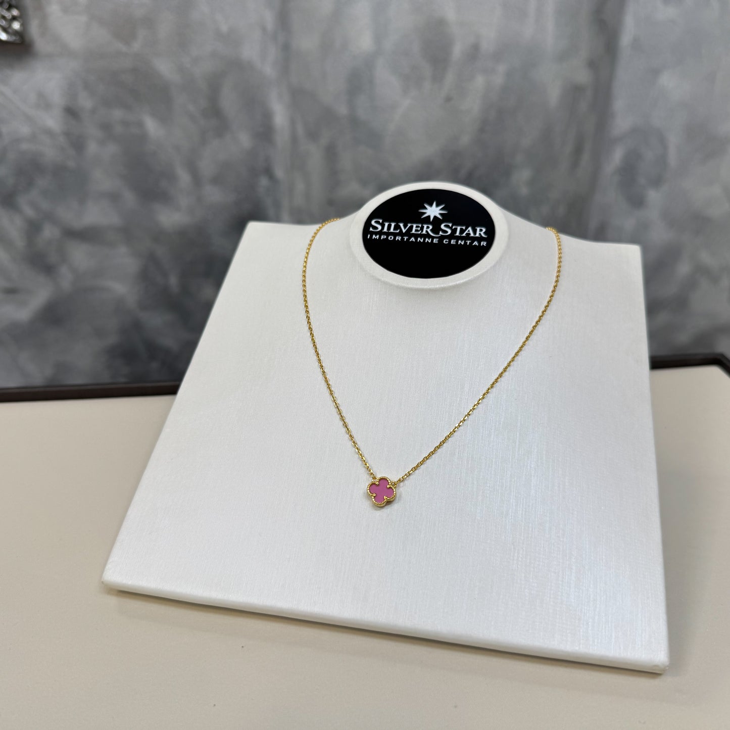 Srebrna ogrlica CLOVER sa pozlatom - Silver Star