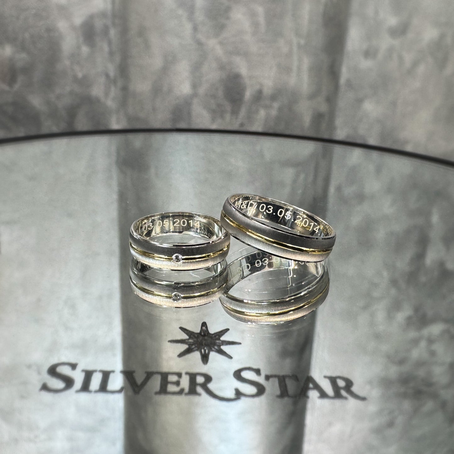 Srebrno vjenčano prstenje sa graviranjem - Silver Star