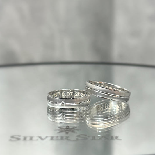 Srebrno vjenčano prstenje sa graviranjem - Silver Star