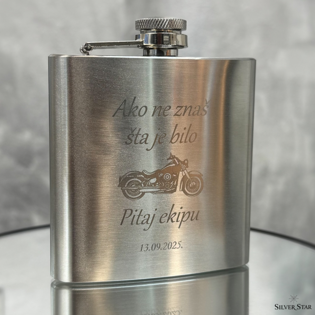 Pljoska s graviranjem MAT SREBRNA