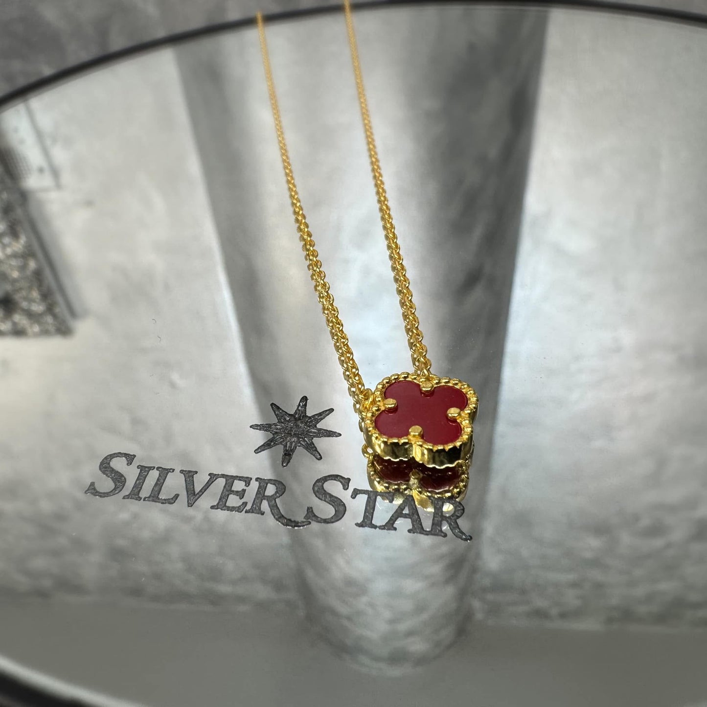 Srebrni lančić CLOVER sa pozlatom - Silver Star