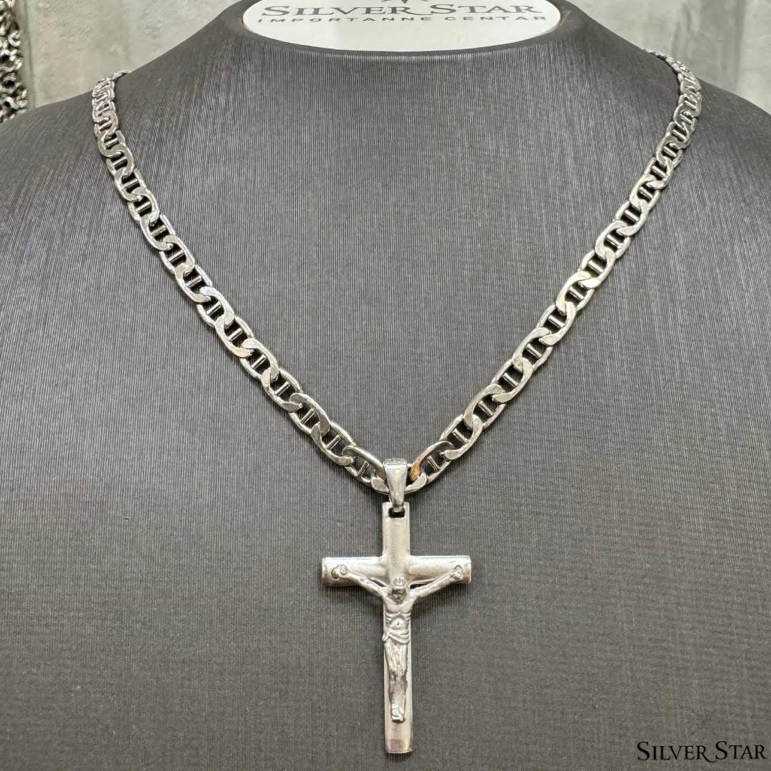 Srebrni lanac sa privjeskom križ - Silver Star