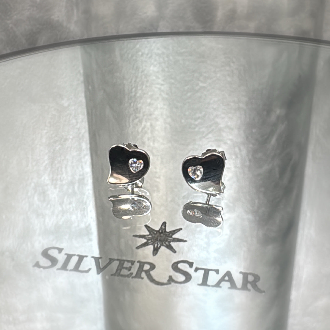 Srebrne naušnice u obliku srca - Silver Star