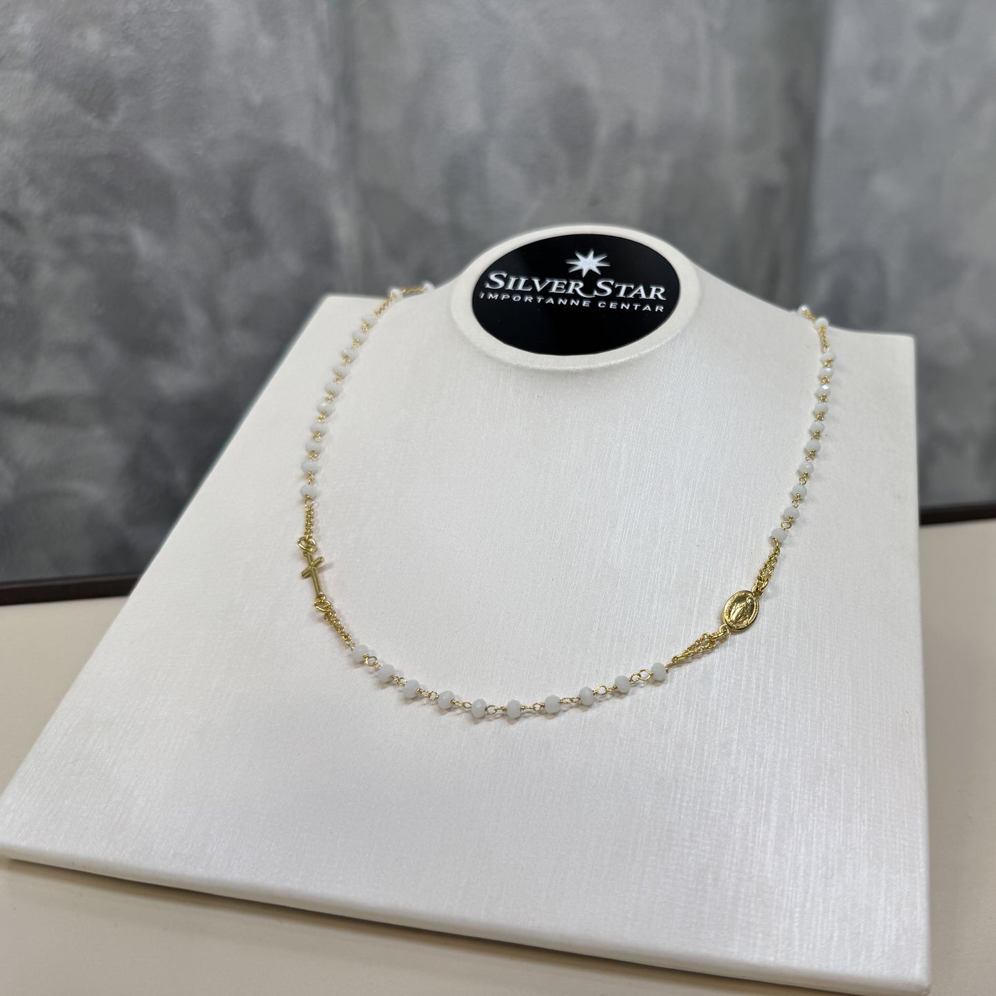Srebrna ogrlica krunica sa pozlatom - Silver Star