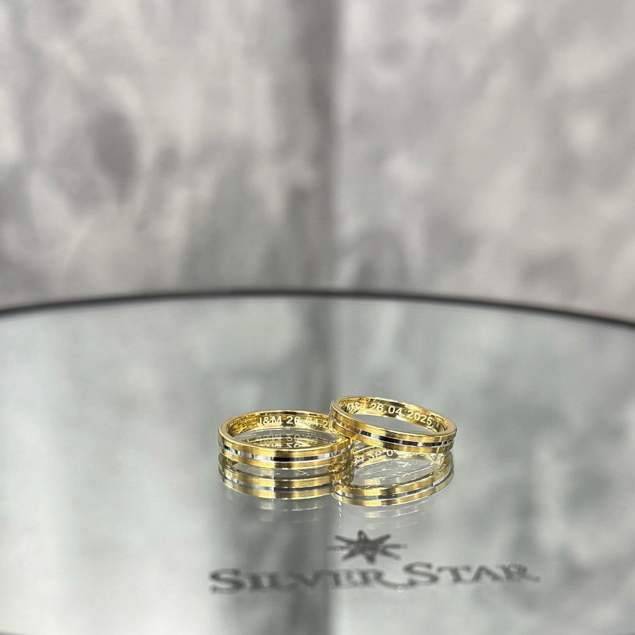 Srebrno vjenčano prstenje sa graviranjem - Silver Star