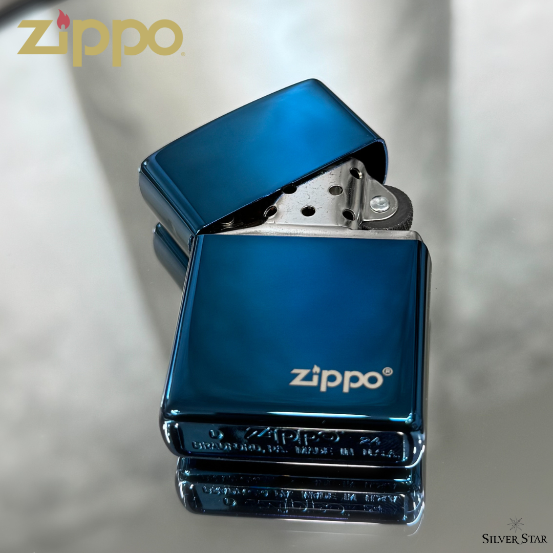 Zippo original upaljač polirani plavi ZIPPO LOGO
