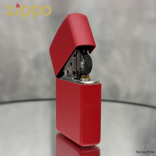 Zippo original upaljač MAT CRVENI - Silver Star