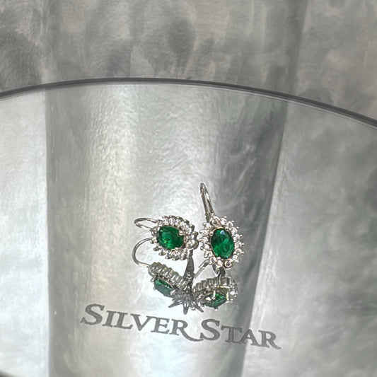 Srebrne naušnice ROYAL viseće - Silver Star