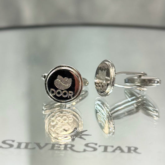 Srebrne manžete za košulju dostupne u više oblika - Silver Star