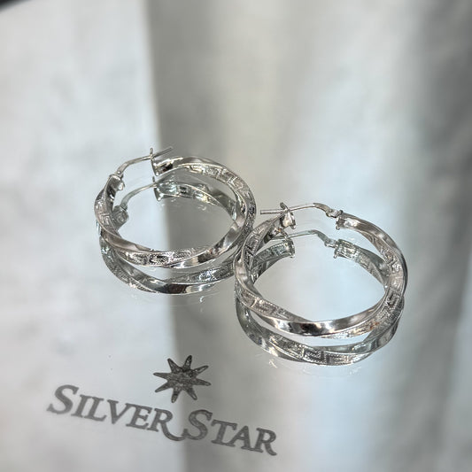 Srebrne naušnice ringovi - Silver Star