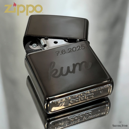 Zippo original upaljač BLACK ICE - Silver Star
