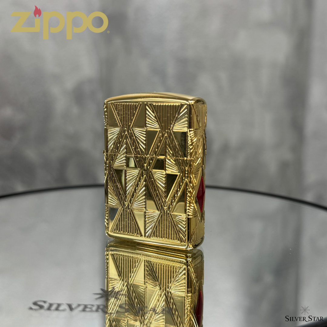 Zippo original upaljač Gold Diamond Design 390 ARMOUR CASE