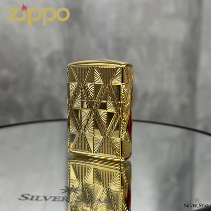Zippo original upaljač Gold Diamond Design 390 ARMOUR CASE - Silver Star