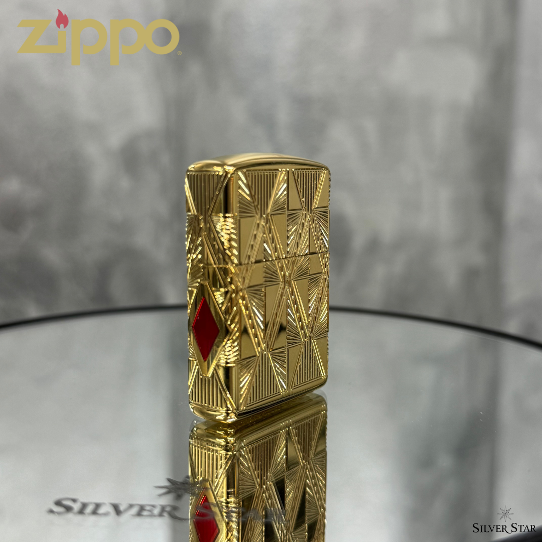 Zippo original upaljač Gold Diamond Design 390 ARMOUR CASE