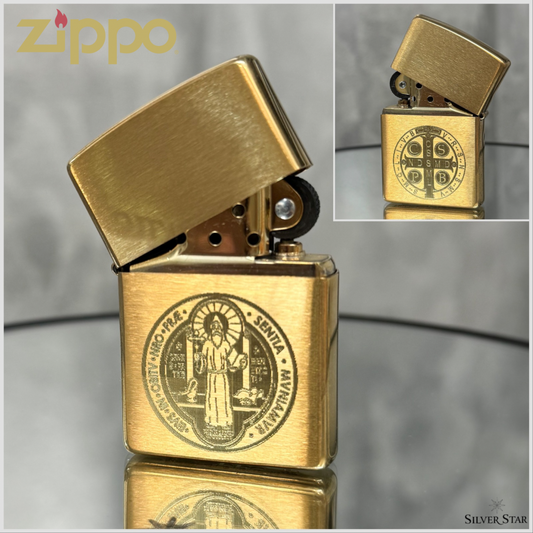 Zippo original upaljač zlatni sveti Benedikt