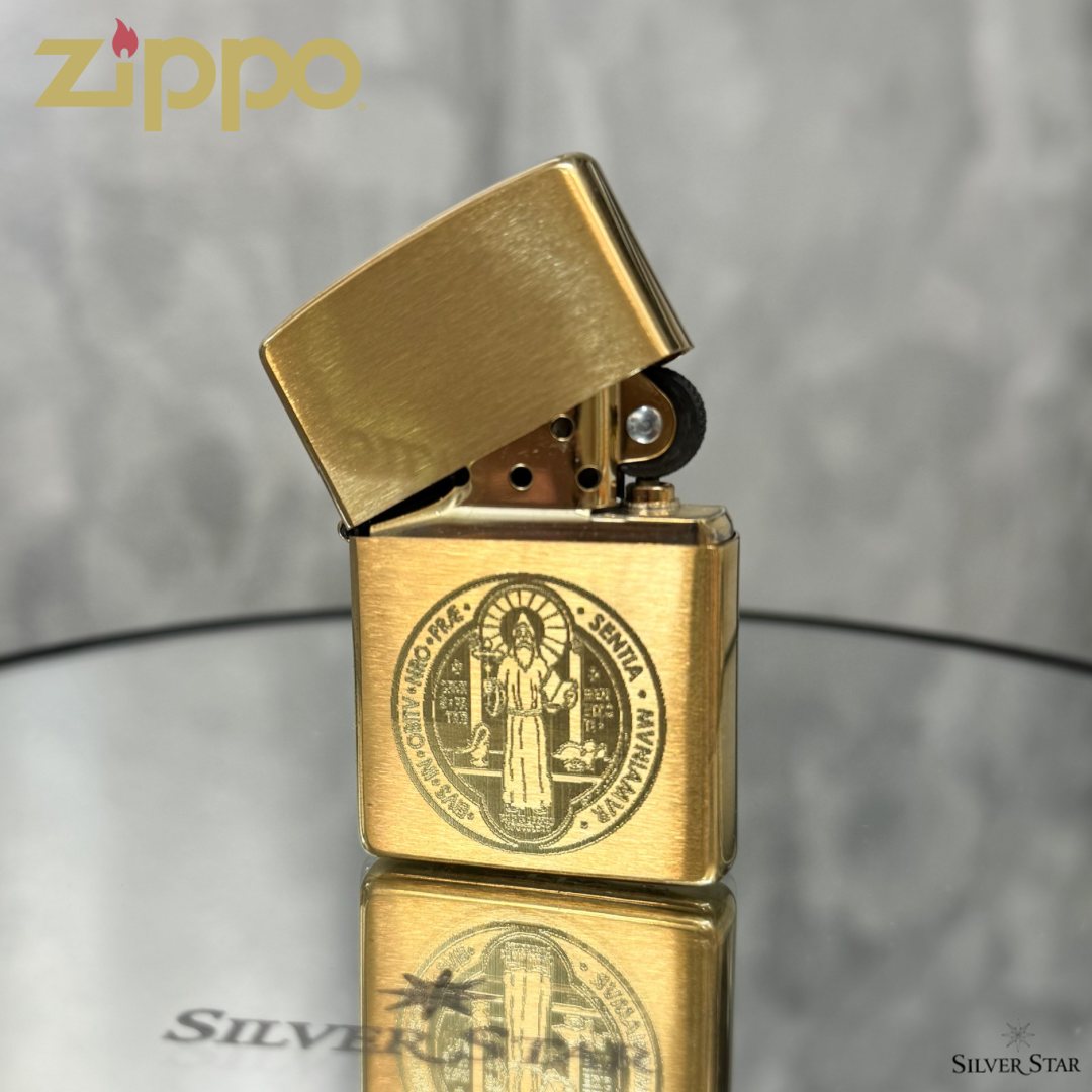 Zippo original upaljač zlatni sveti Benedikt