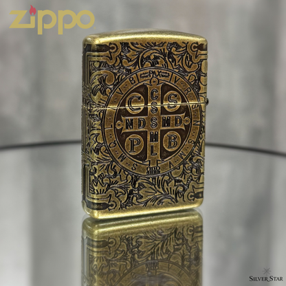 Zippo original upaljač SVETI BENEDIKT - Silver Star