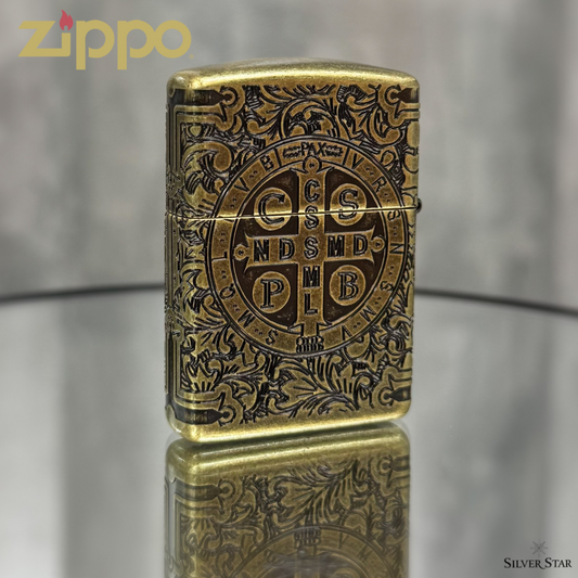 Zippo original upaljač SVETI BENEDIKT - Silver Star