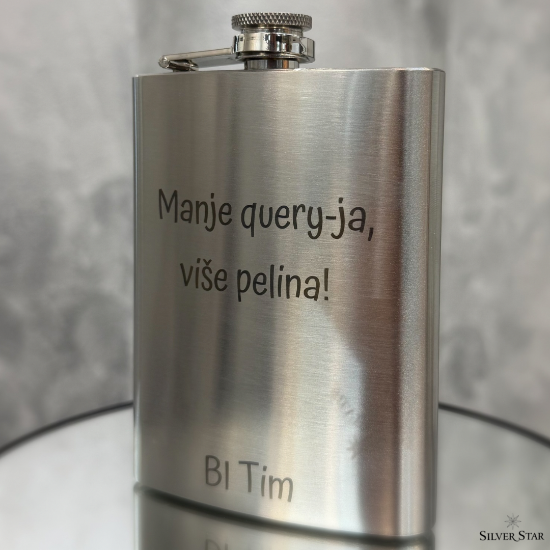 Pljoska s graviranjem MAT SREBRNA