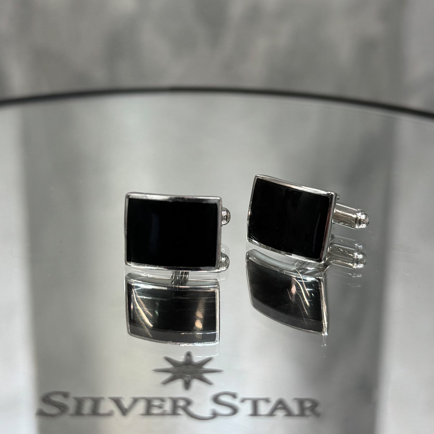 Srebrne manžete za košulju dostupne u više oblika - Silver Star
