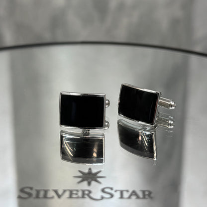 Srebrne manžete za košulju dostupne u više oblika - Silver Star