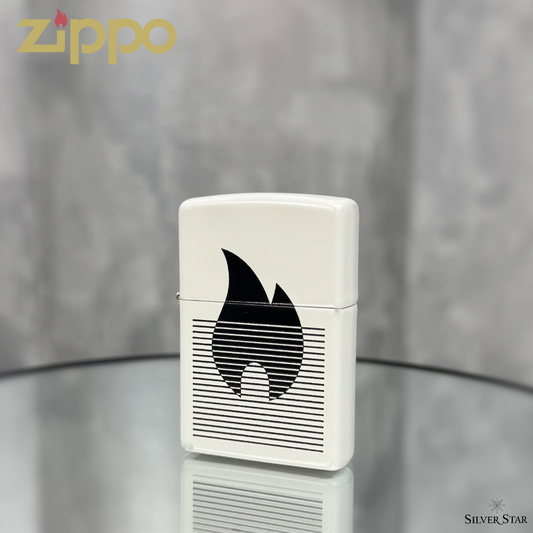 Zippo original upaljač mat bijeli sa ZIPPO vatrom