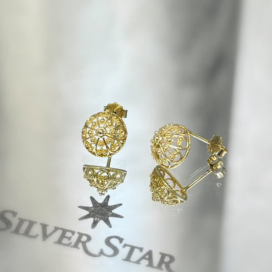 Srebrne naušnice BOTUNI sa pozlatom - Silver Star