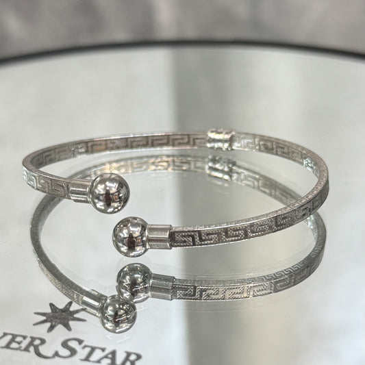 Srebrna kruta narukvica sa uzorkom - Silver Star