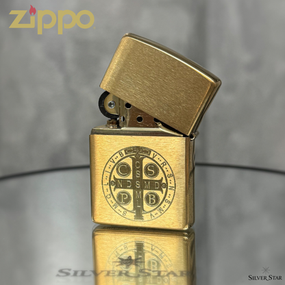 Zippo original upaljač zlatni sveti Benedikt