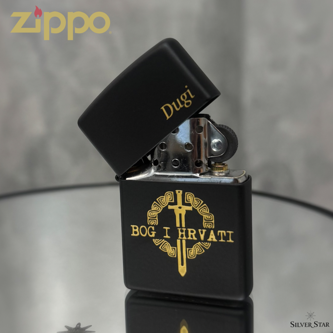 Zippo original upaljač “Bog i Hrvati” - Silver Star