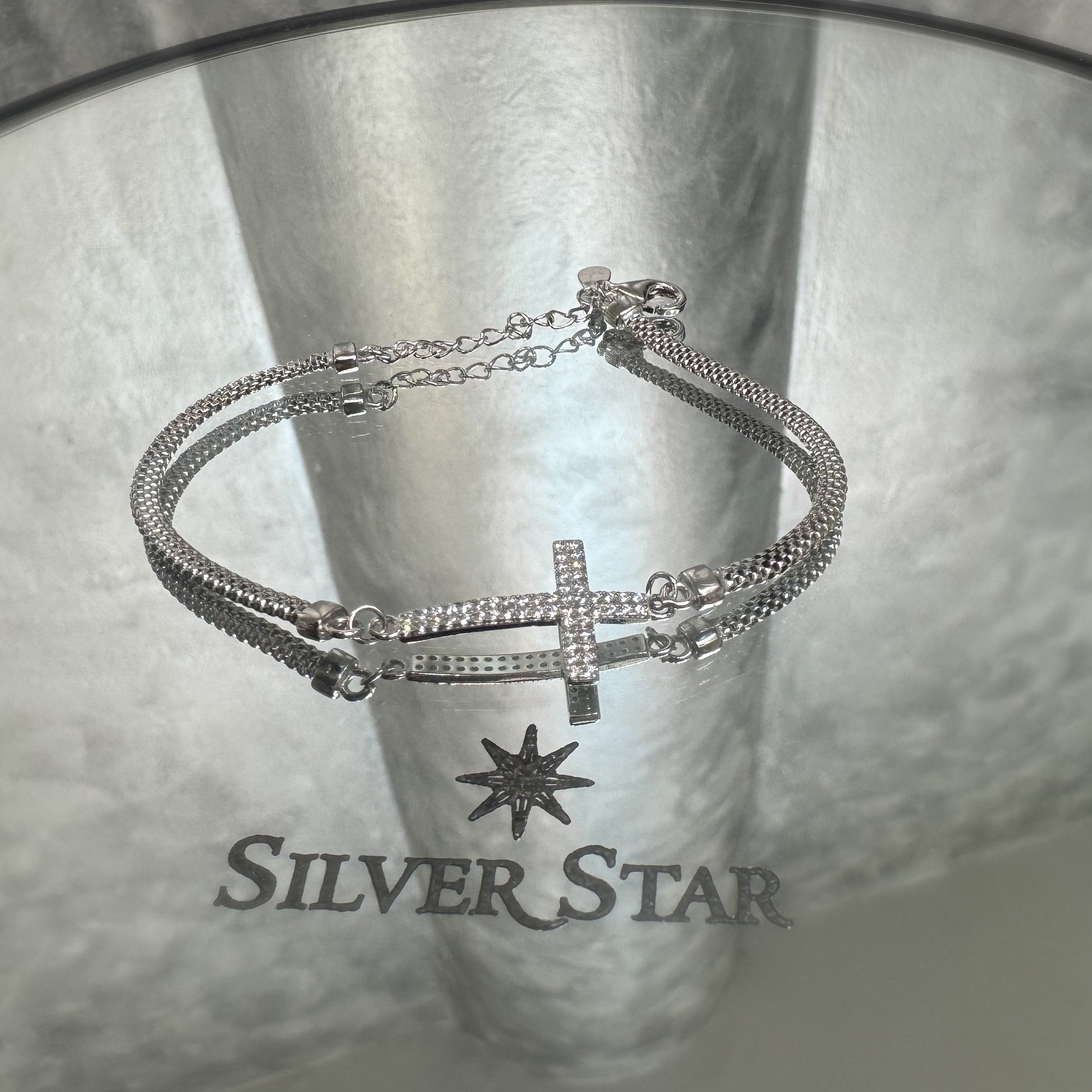 Srebrna narukvica CALZA križ - Silver Star