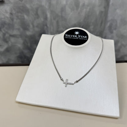 Srebrna ogrlica CALZA križ - Silver Star