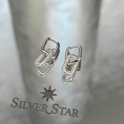 Srebrne naušnice sa kristalima dostupne u dvije boje - Silver Star