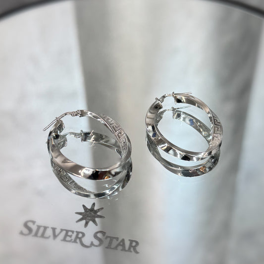 Srebrne naušnice ringovi ovalni - Silver Star