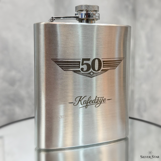 Pljoska s graviranjem MAT SREBRNA