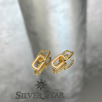 Srebrne naušnice sa kristalima dostupne u dvije boje - Silver Star