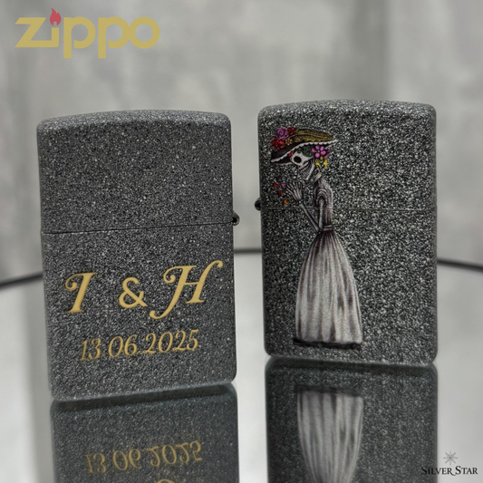 Zippo original upaljači IRON STONE COUPLE za parove sa graviranjem po Vašoj želji - Silver Star