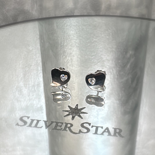 Srebrne naušnice u obliku srca - Silver Star