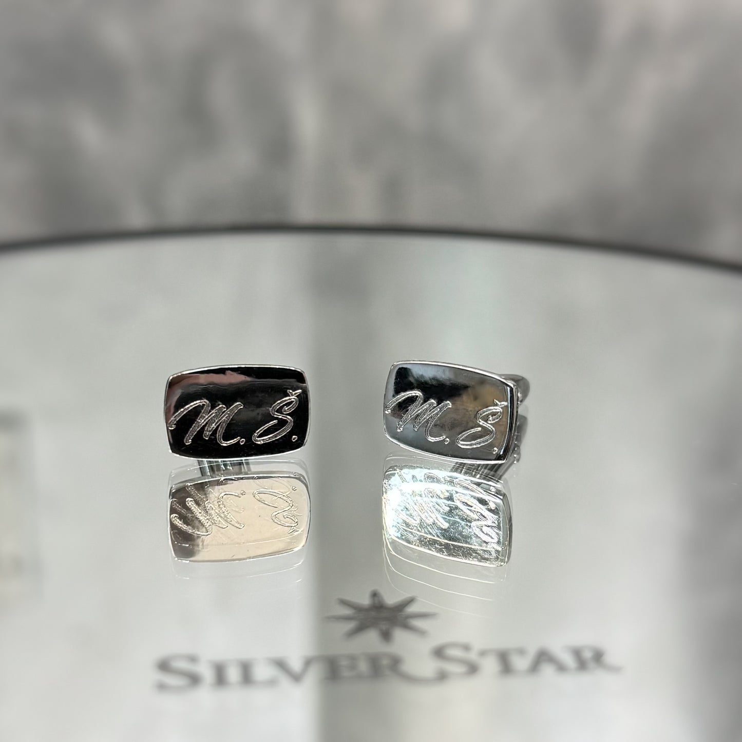 Srebrne manžete za košulju dostupne u više oblika - Silver Star