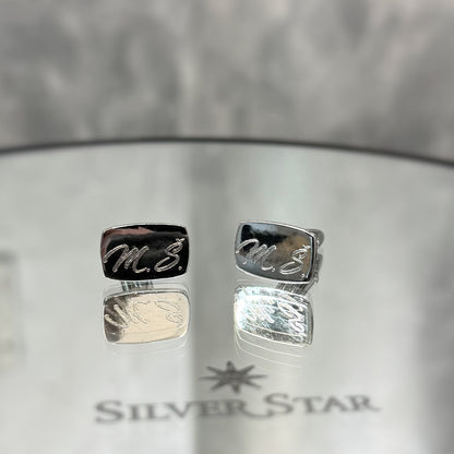 Srebrne manžete za košulju dostupne u više oblika - Silver Star